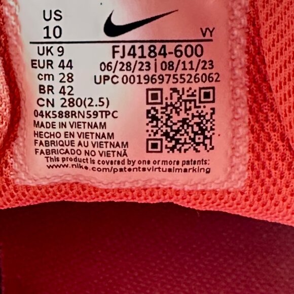 Men's Nike Air Alpha Force Low 88 Shoes Red Stardust FJ4184-600 Size 10 - Picture 9 of 10